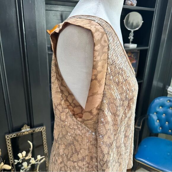 Rebecca Taylor Sequin Animal Print Blouse Size 10 - Picture 5 of 9